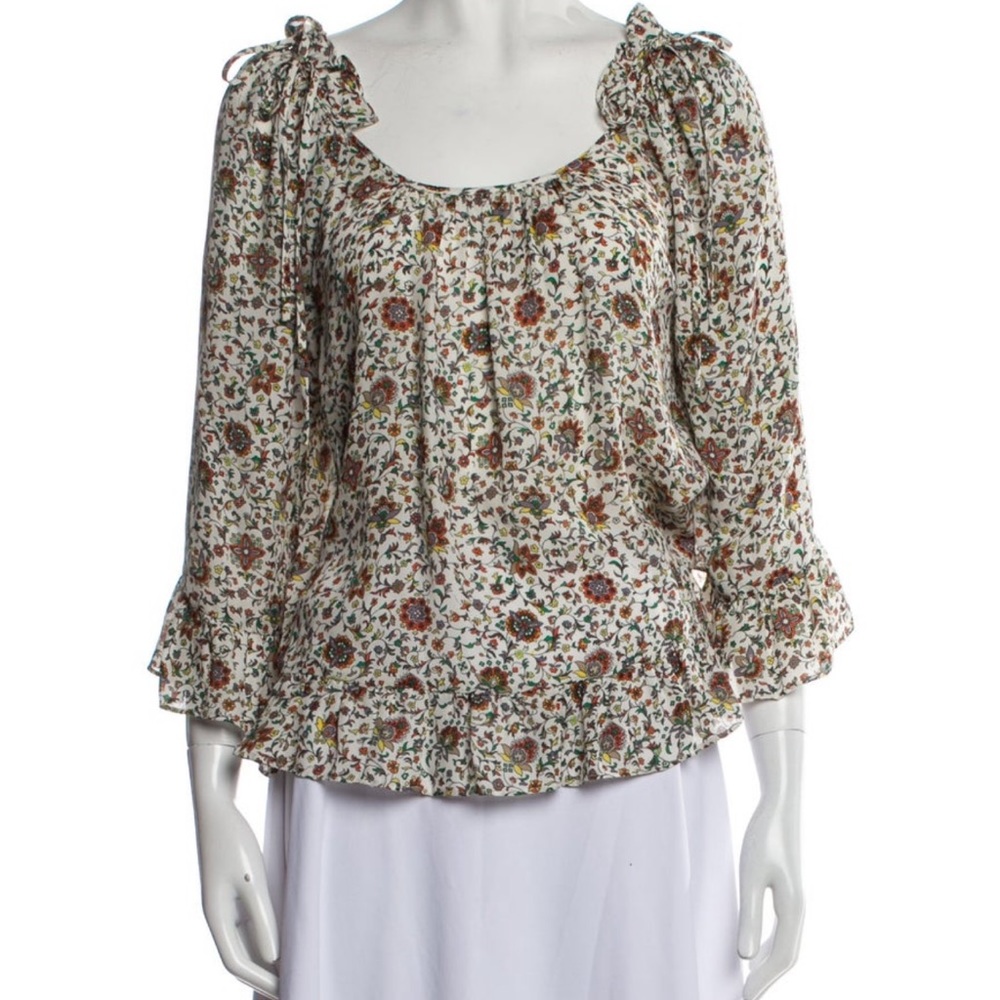 Tory Burch 100% Silk Floral Blouse